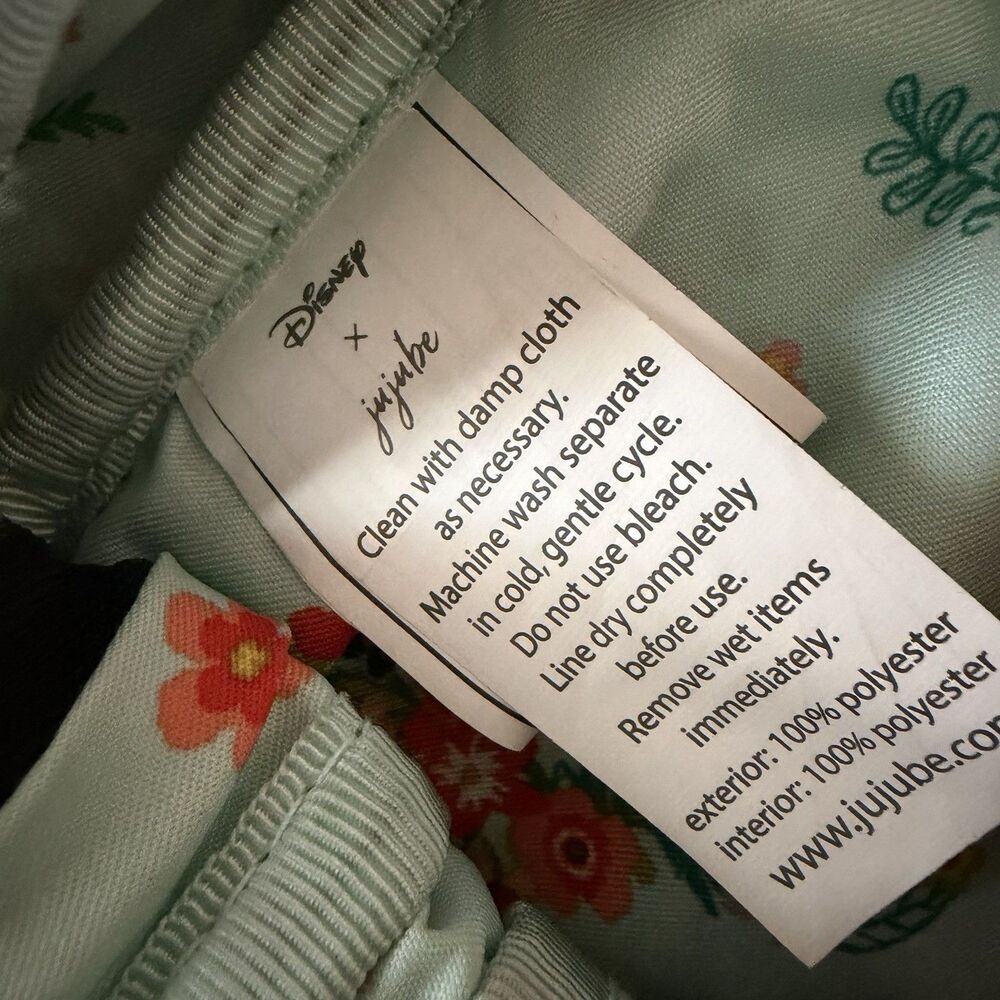 Disney X Jujube Black Floral Mickey Mouse Backpack Missing Pulls -See Photos - Picture 13 of 15